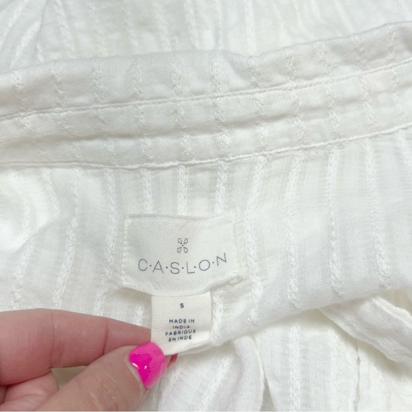 Caslon Relaxed Cotton Gauze Button-Up Shirt White Size Small - Picture 5 of 8